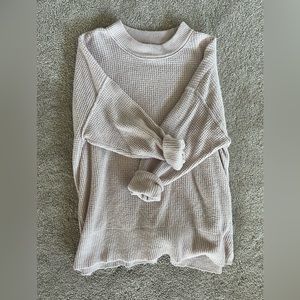 AERIE light pink waffle knit sweater